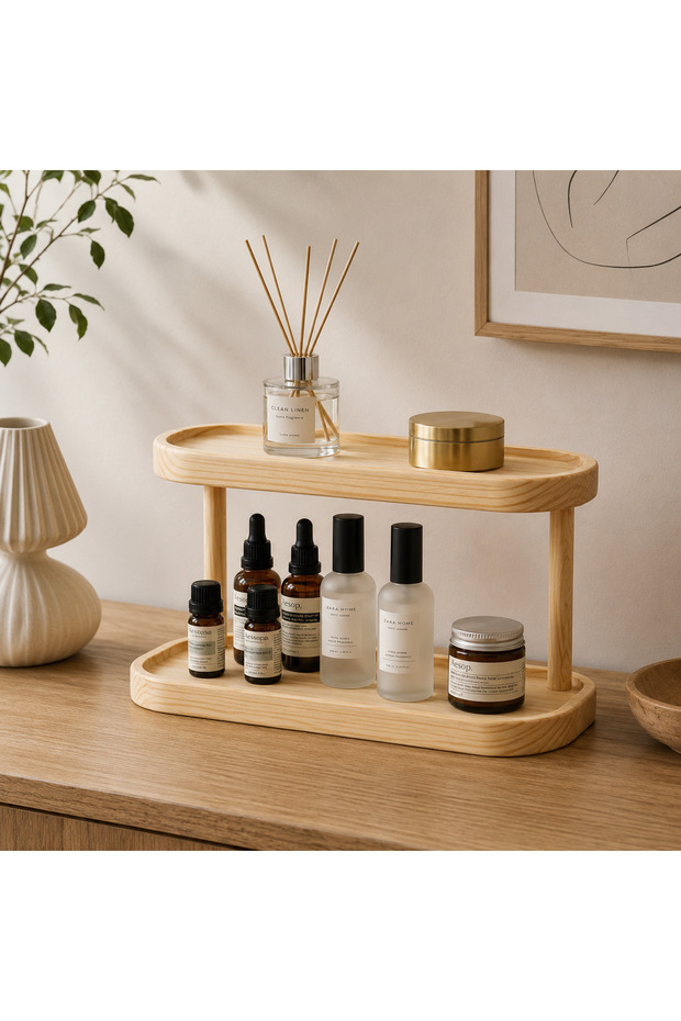 Nora Shelf 25Cmx10Cm Wooden Makeup Organizer, Perfume Stand, Makeup Organizer, Cosmetic Organizer