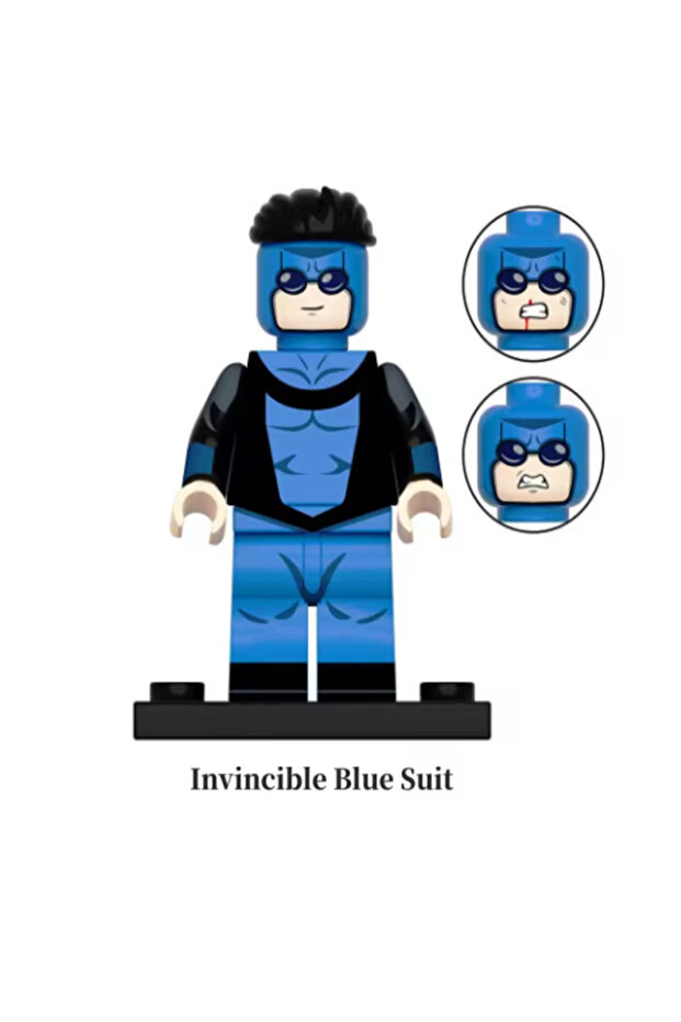 Blue Uniform Invincible Series Omni Man Mark Atom Eve Figurine 3D Hero Statue Home Ornament Toy Gift