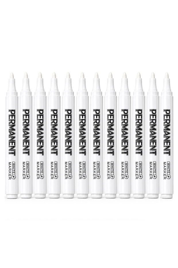 12 Pcs 2/3/5/8/10/12 Pcs White Permanent Paint Markers Waterproof Fade-Resistant Quick Dry Tire Cera