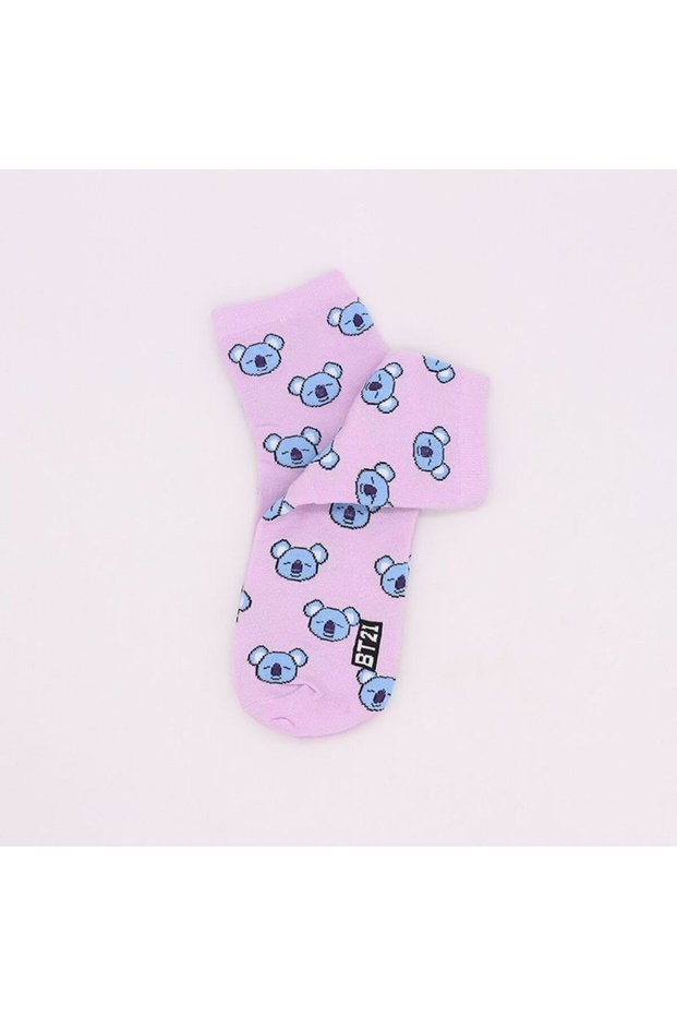Socks-D BT21 Koya RJ Cooky Shooky Tata mid-calf socks creative high-fashion anime cartoon print coup