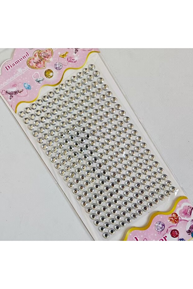 Silver Colorful Acrylic Diamond Stickers, Reusable 3D Crystal Semi-Circular Shiny Rainbow Gem Chain,