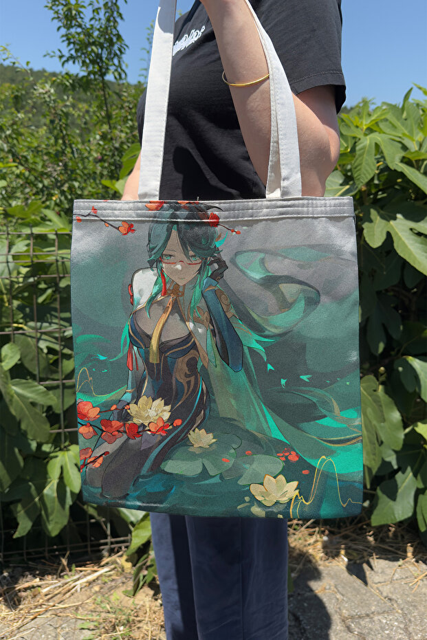 Xianyun Genshin Impact V2 Double-Sided Canvas Print Tote Bag Anime Bag