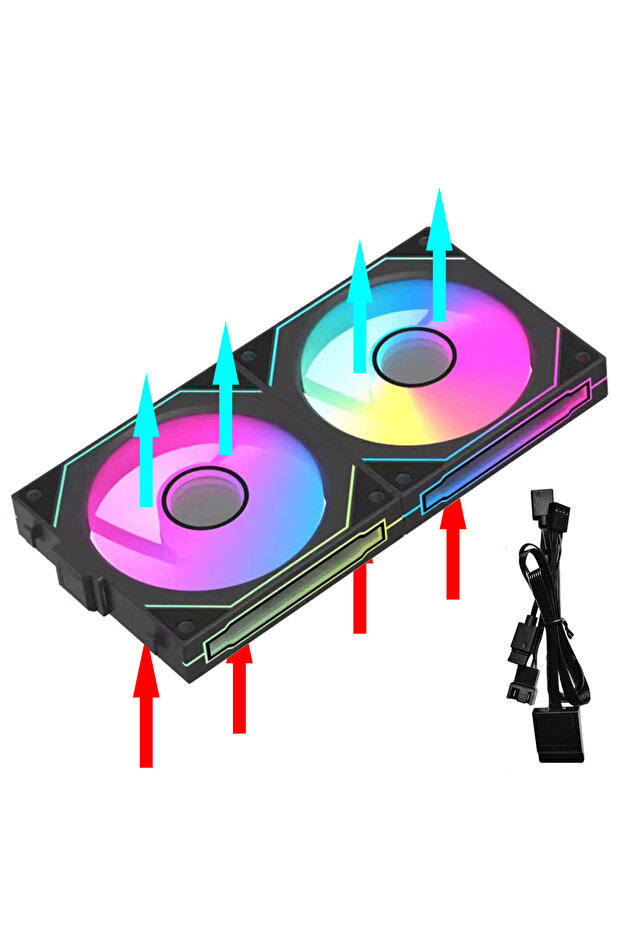 A-RGB As shown Black Reverse 2 Fans JUMPEAK MX120 Modular Stackable Splicing ARGB 240mm 360mm 120mm