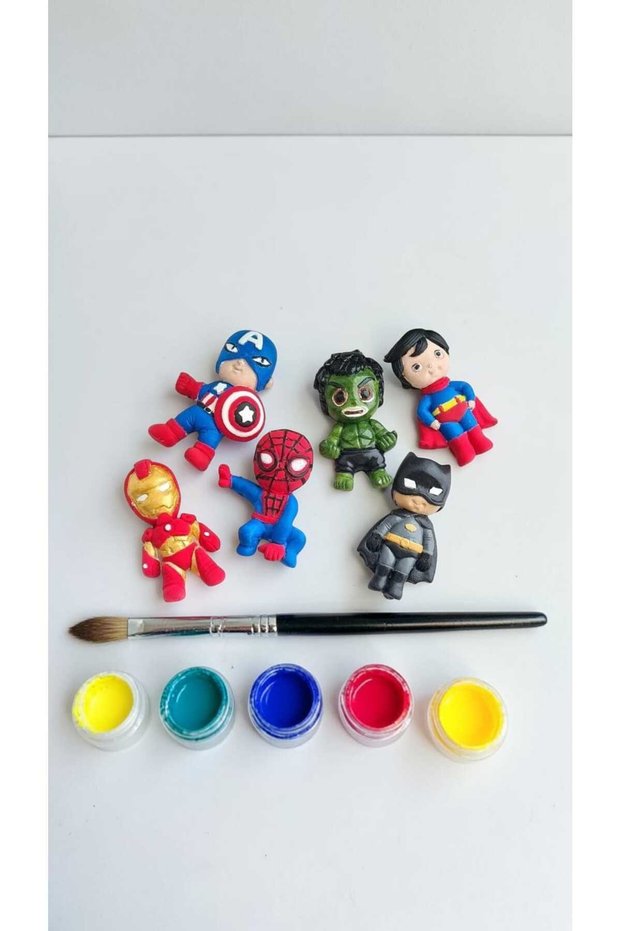 Super Heroes 6-Piece Mother Child Adult Stone Painting Set