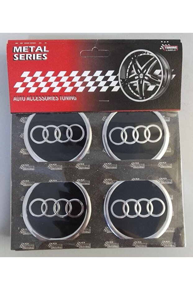 Audi Aluminum Adhesive Wheel Hub 4 Piece 60mm