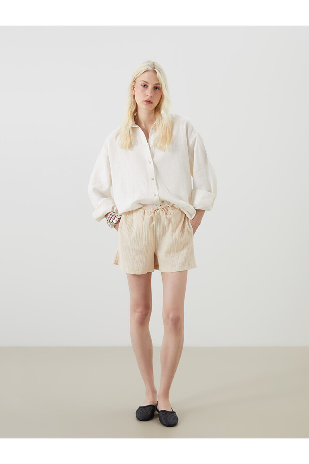 Alita city: women's textured muslin shorts with elastic waistband – the alita city difference.