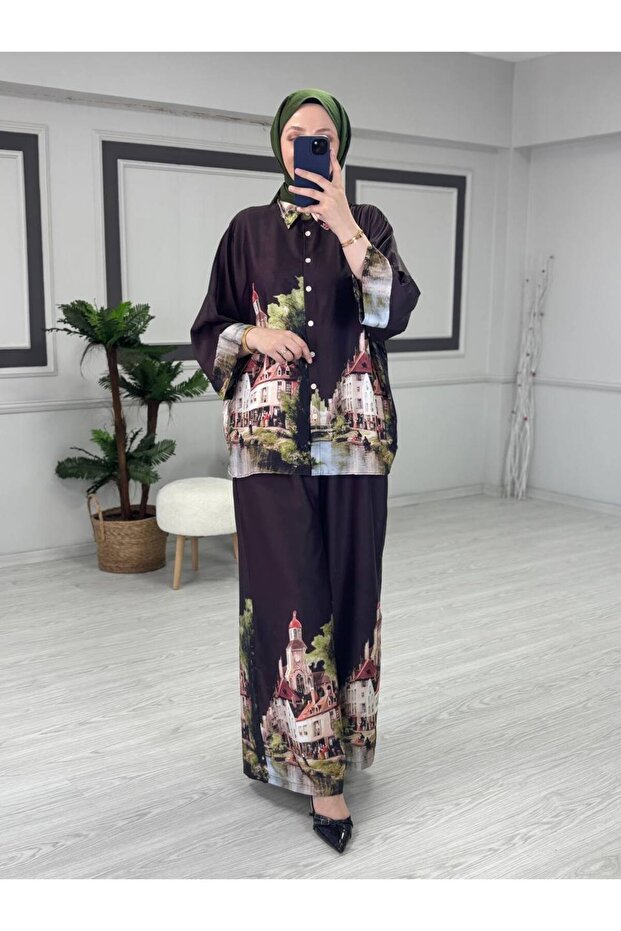 طقم مزدوج منقوش