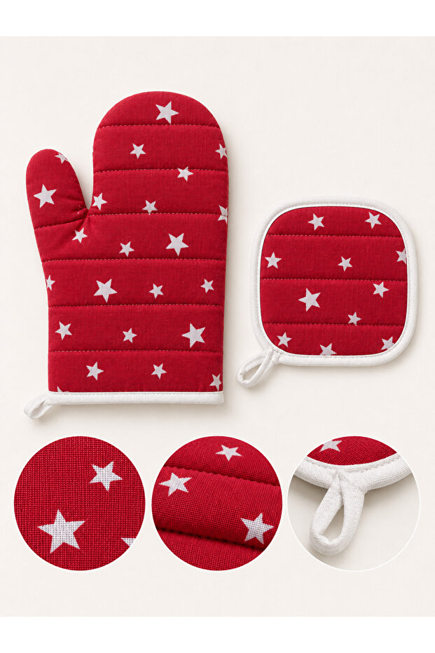 Set of 2 Kitchen Gloves – Heat-Resistant Oven Gloves and Pot Holders