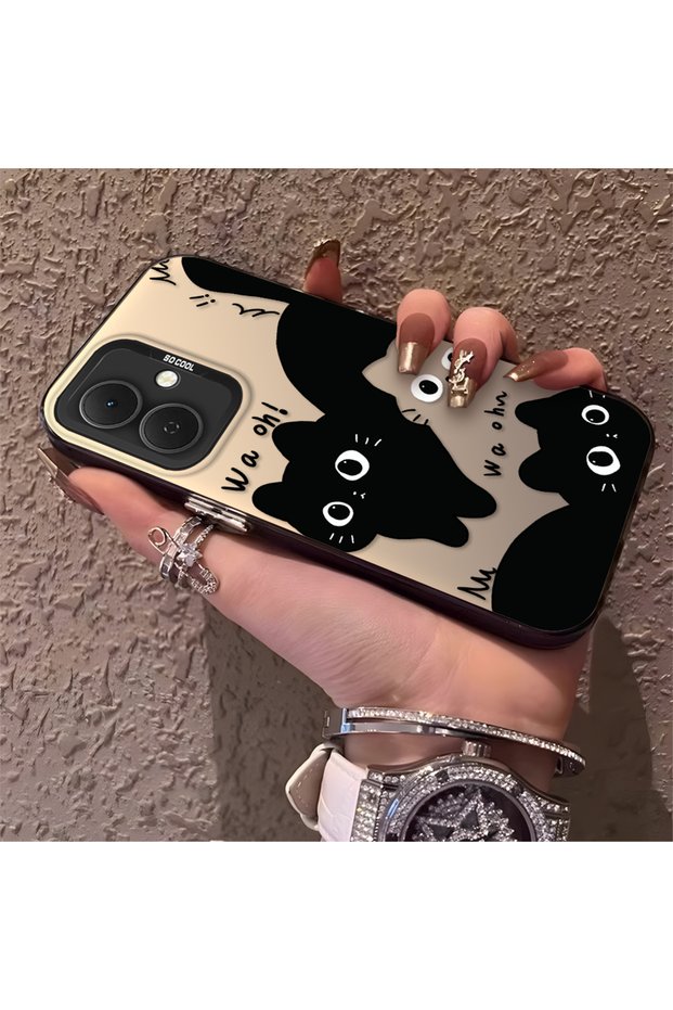 Tecno Spark Go 2 Compatible High-Quality Fun Black Cat Printed Case, Cute Chic Shock