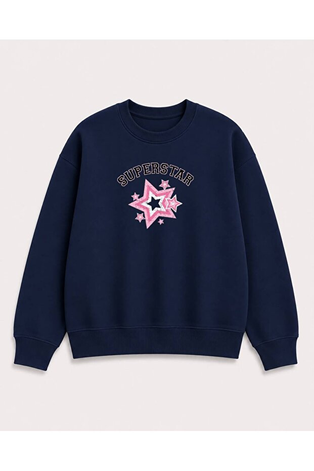 Superstar Printed 2 Thread Raster Crew Neck Sweatshirt