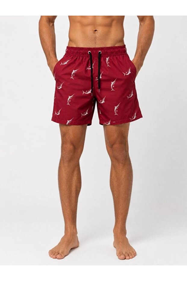 Men's Water Repellent Micro Fabric Pockets Zipper Closure Mesh Lining Quick Dry Premium Patterned Swim Shorts