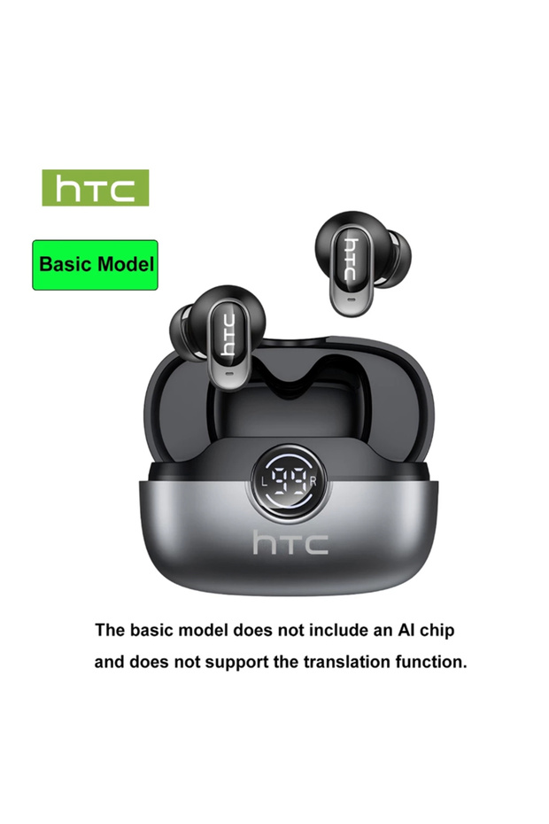 Black HTC NE79 Real Time Translation Earphone Bluetooth HiFi Music HD Call Noise Reduction Wireless