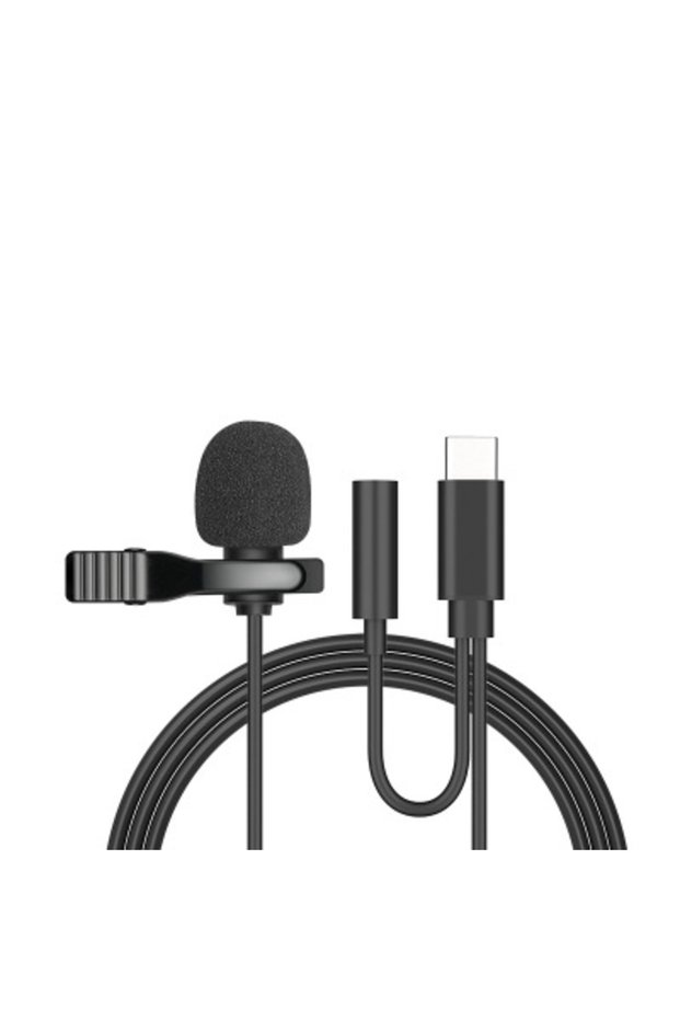 Type C 2and1 Portable 1.5m Lavalier Mini Condenser Microphone Clip-on Lapel Mic Wired USB A 3.5mm Ja