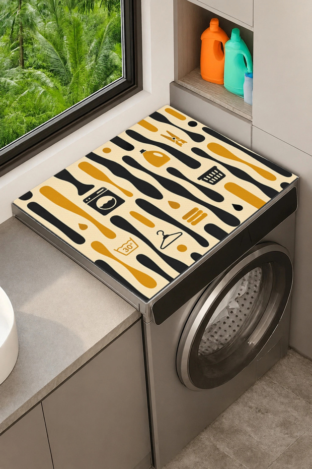 Clothes Dryer Top Organizer Mat Liquid-Proof Cover Lif Rhythm