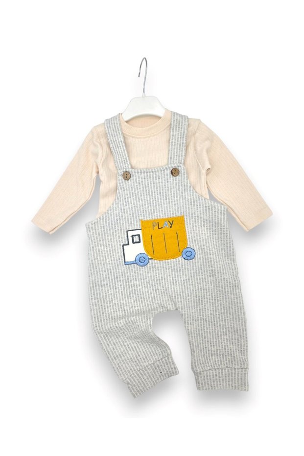Baby Boy Seasonal Knitwear Salopet Jumpsuit and Underwear Set 6-9-12-18-24 Months Gardener Salopet Jumpsuit