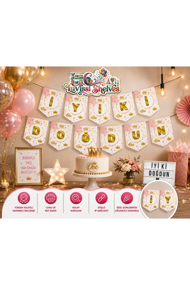 One Concepted Happy Birthday Banner - Designed to Make Special Occasions Even More Special for Parties, Birthdays, and Bridal Celebrations
