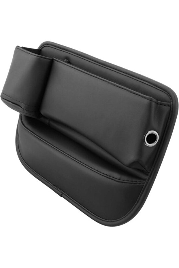 Car seat storage organizer - center armrest box PU side pocket, suitable for storing mobile phone, keys, cards and wallet.