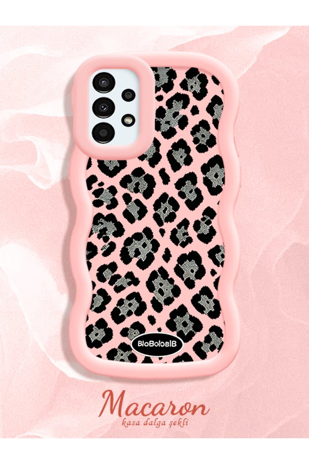 Samsung Galaxy A13 4g Compatible Wavy Frame Leopard Print High Quality Silicone Phone Case