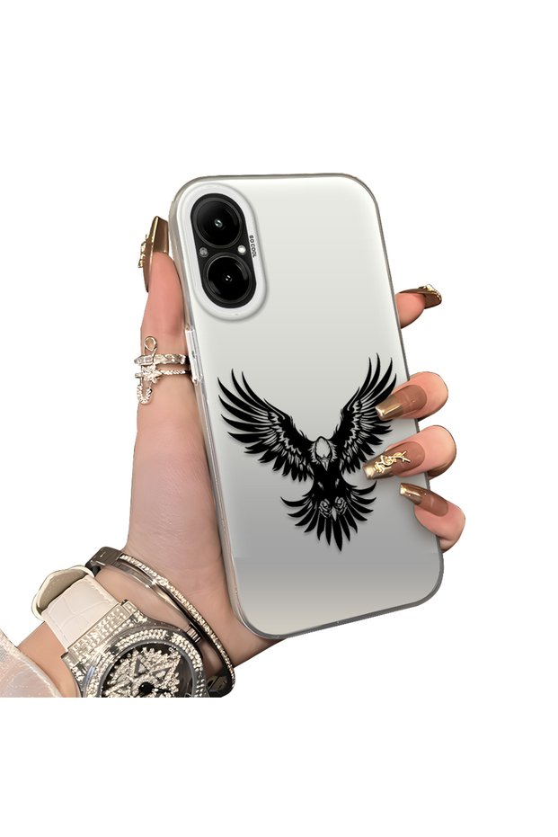 Realme C67 4g Compatible Hard Acrylic Back Silicone Edge Lens Protection Case
