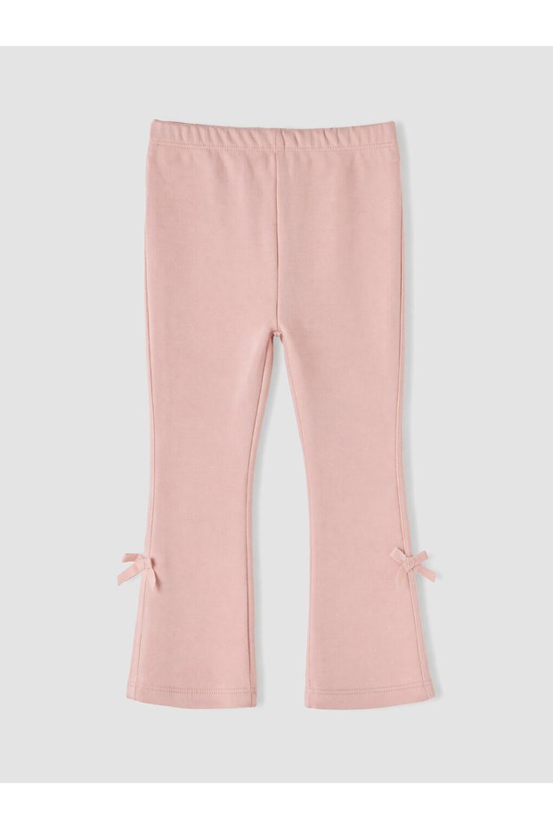 Ozmarka New Season Pink Bow Detailed Spanish Flared Baby Girl Leggings