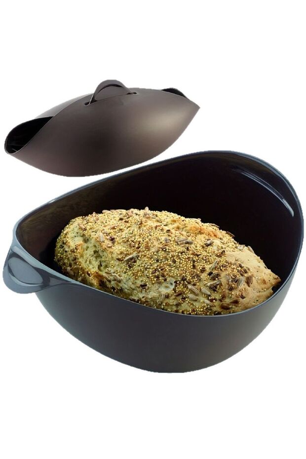 Bread Baking Molds, Bread Baking Trays (2-Piece Set), Silicone Bread Maker, Silicone Bread Bowls & Baking Pans for Homemade Bread - Coffee Brown