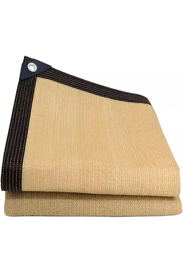 Perforated shade netting, garden shade sail, easy to install, UV protected, breathable, light yellow, 3 x 4 meters.