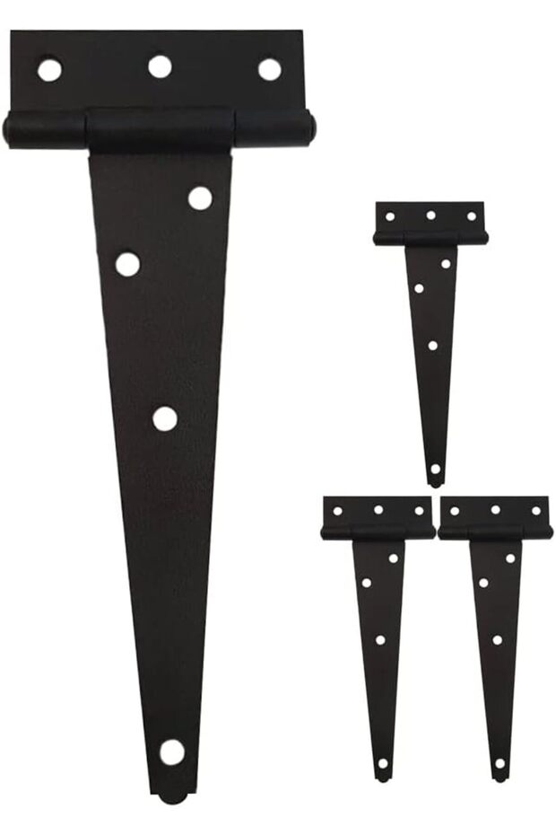 Hinges Extended Villa Wooden Fences Gates Triangular Hinges Barn Door Matte Finish Black 6 Inches 4-Pack
