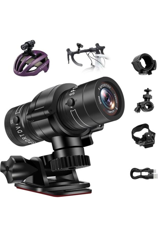 Action Camera 1080p HD with 120° Wide-Angle Lens and 5 Hours Battery Life