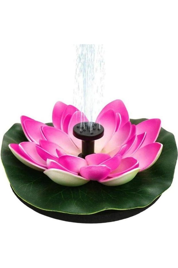 Pond decorations featuring water lilies/lotuses; solar-powered fountains with floating water pumps; solar-powered water lilies for garden, terrace