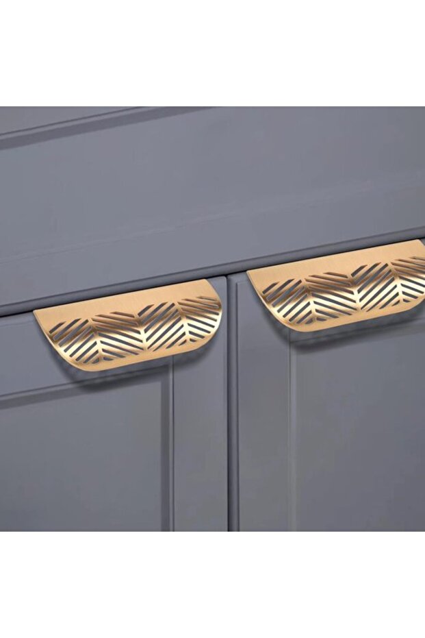 4 Pcs Brushed Gold Leaf Shape Metal Drawer Handles, Elegant Kitchen Cabinet & Wardrobe Furniture Pull Knobs