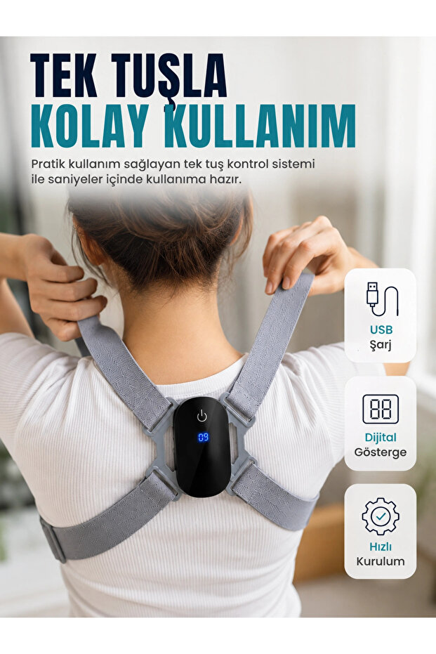 Adjustable Strap Smart Upright Posture Supporter Upright Posture Device with Digital Display