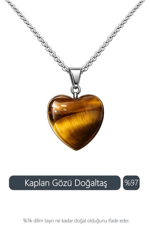 Original & Certified Tiger's Eye Natural Stone Necklace with Chain