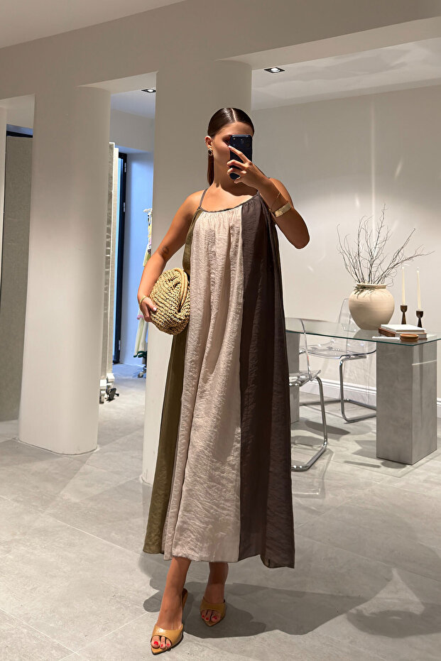Lining Inside the Dress and Cord Straps - Khaki