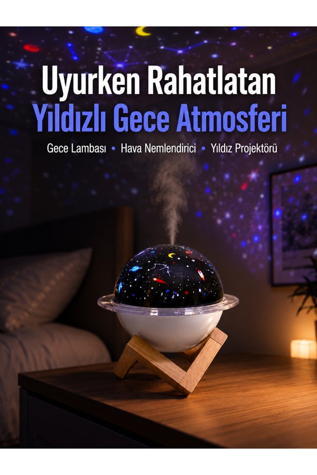Usb-Connected Mini Aromatherapy-Enabled Air Humidifier with Premium Projector Light