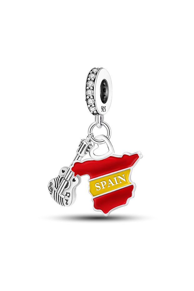 TCE0531P1 Lastfire 925 Sterling Silver Alpaca Rainbow Global Travel Plan Charms Bracelet Bangle Maki
