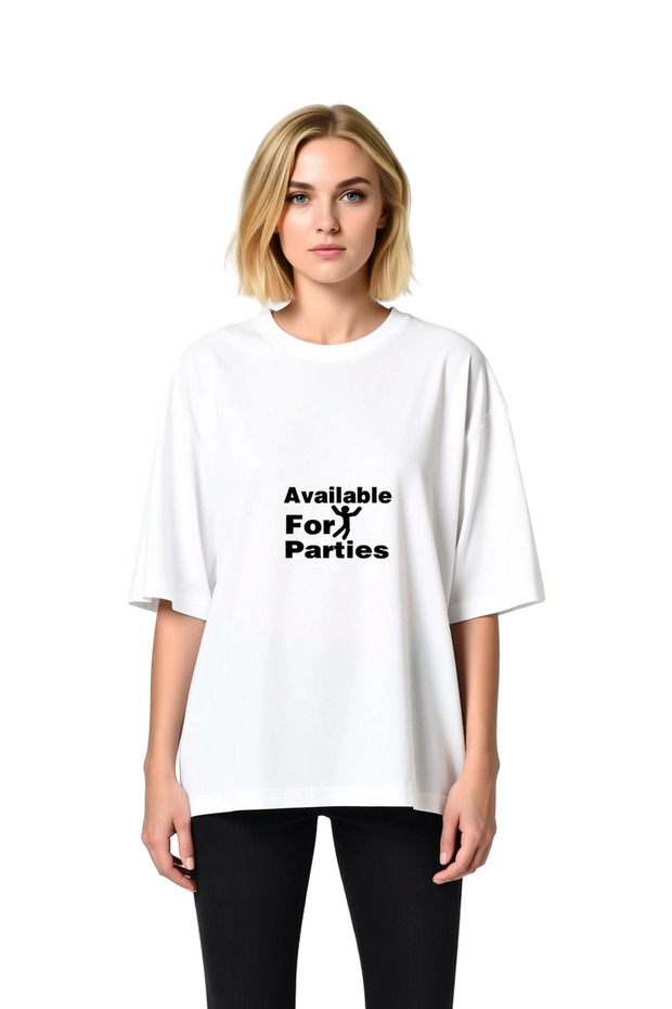 Ready for the Parties Printed Women's Oversize T-Shirt