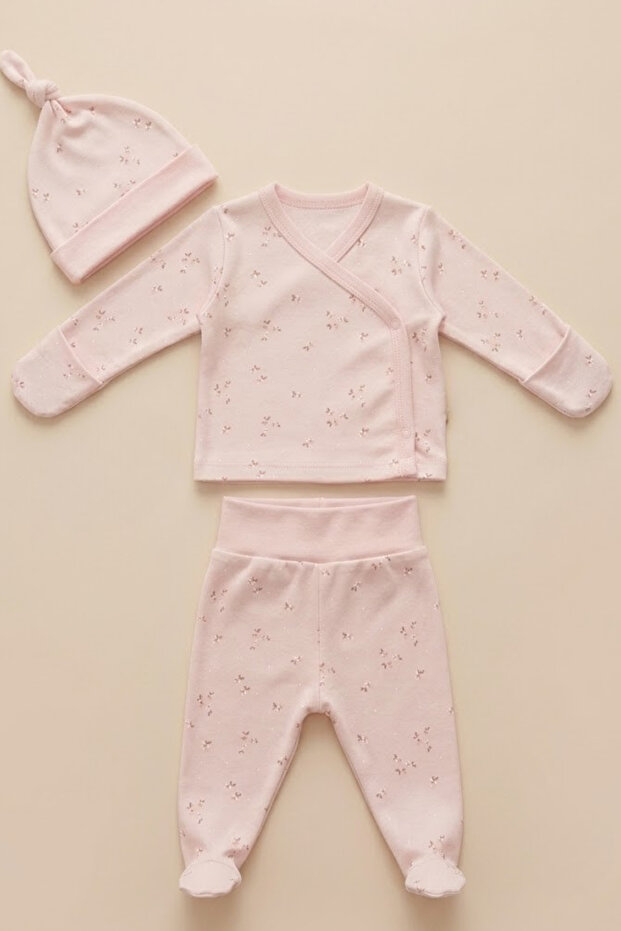 Baby 100% Cotton Interlock 3-Piece Newborn Bodysuit Set Hospital Release