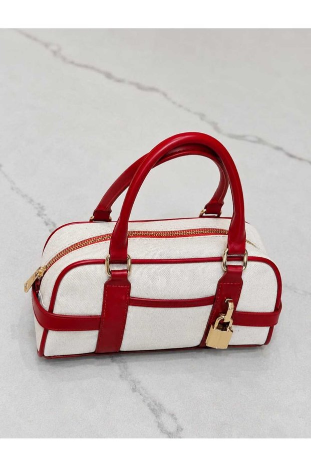 Women's Lock Detail Sporty Stylish Hand and Shoulder Bag