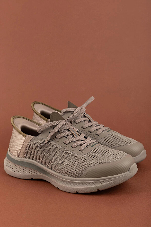 Men's Daily Comfortable Lightweight Rubber Laced Mesh Shoes Hd.261426 Mink