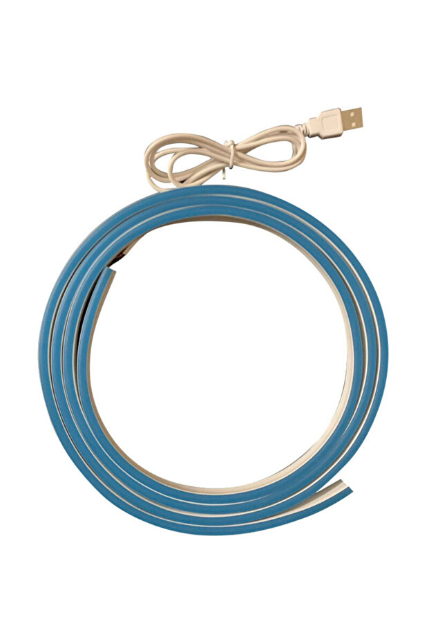 Vtizikl Super Bright LED USB 5V Silicone Flexible Light Strip 2 Meters Car Interior Atmosphere Neon Light Strip Blue