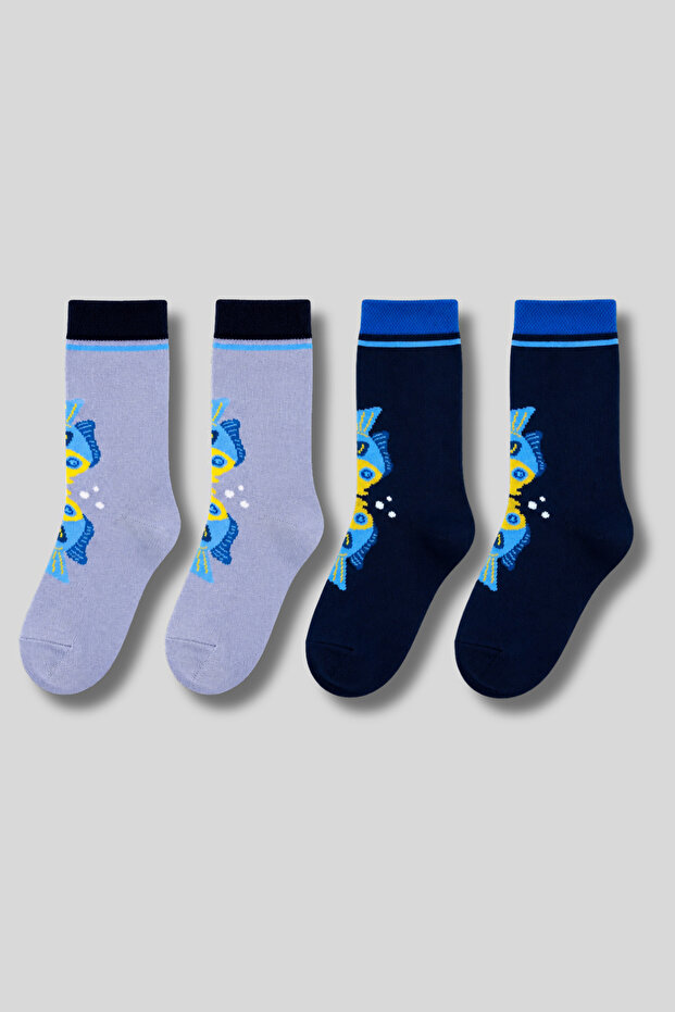 Children's 4-Pack Cotton Patterned Socks