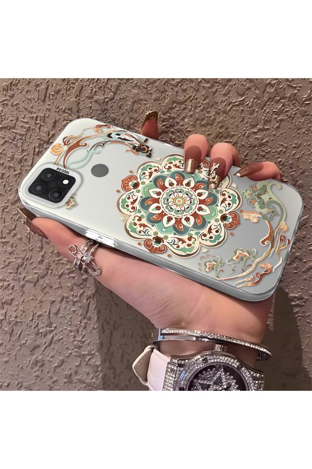 Oppo A15/A15S Compatible Traditional Dunhuang Motif Silicone Phone Case, Shockproof