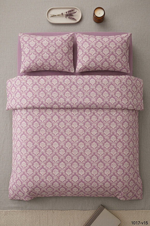 Linevra Cotton Single Fitted Sheet Duvet Cover Set | Premium Series | Elastic Fitted Sheet