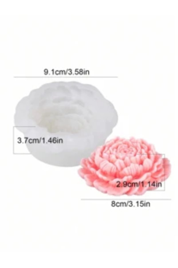 3D Simulated Peony Shape Silicone Mold