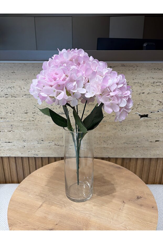 Premium Artificial Hydrangea Flower 5 Branch Bundle – Realistic Looking Dusty Pink Vase Decorative Flower Sold as a Single Bundle