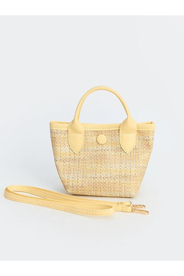 Mixed Straw Look Girls' Shoulder Bag (S6)