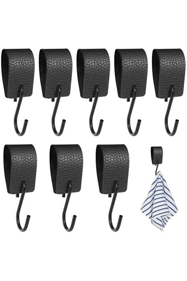S-hooks bathrooms kitchens 10- Rust-resistant leather rings Shockproof installation Suitable various locations including wardrobes