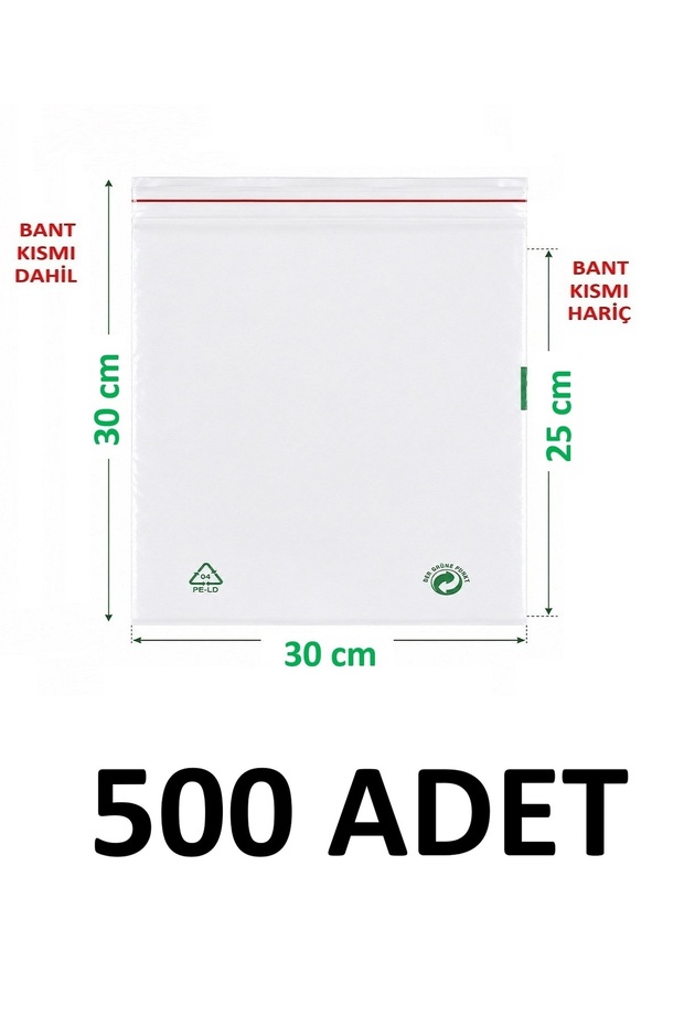 30X25+5 cm Transparent Green Recyclable Adhesive Nylon Bag 30X30 cm Green Recyclable Bag 500 Pieces
