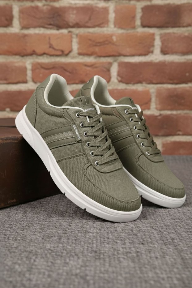 Urban Stripe Detail Linen Men's Sports Shoes