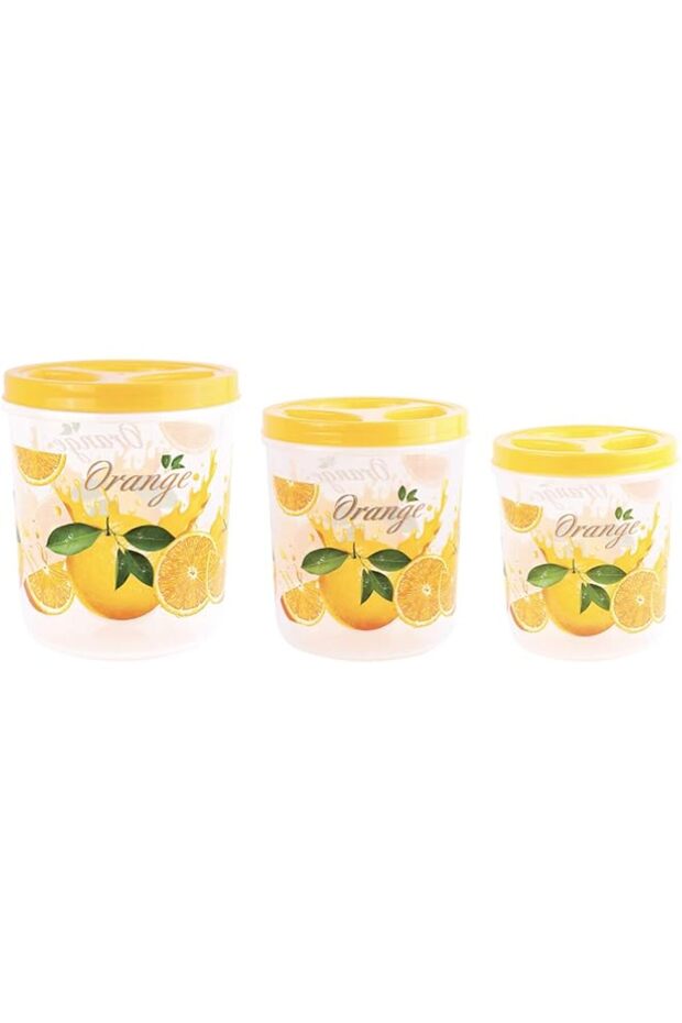 Storage Containers For Kitchen With Lid (Cereal, Flour And Sugar Containers) - Yellow (Pack Of 3)